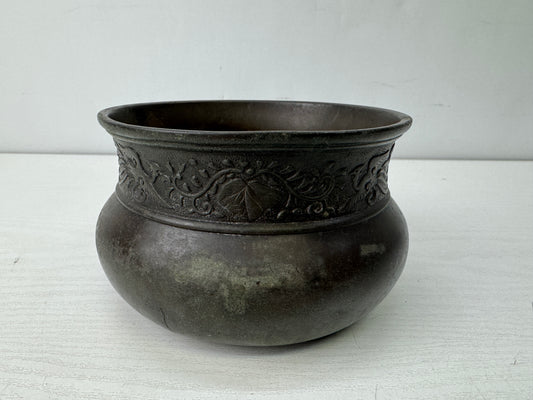 Y9866 KENSUI Copper water pot signed Koboshi Japan antique Tea Ceremony utensils