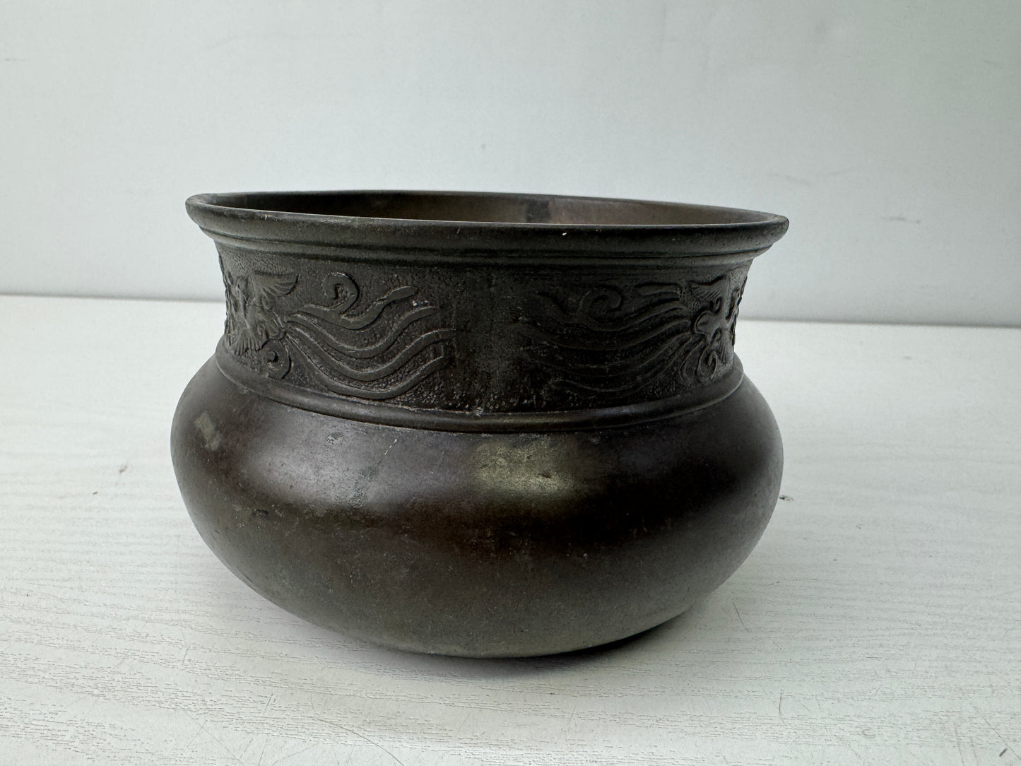 Y9866 KENSUI Copper water pot signed Koboshi Japan antique Tea Ceremony utensils