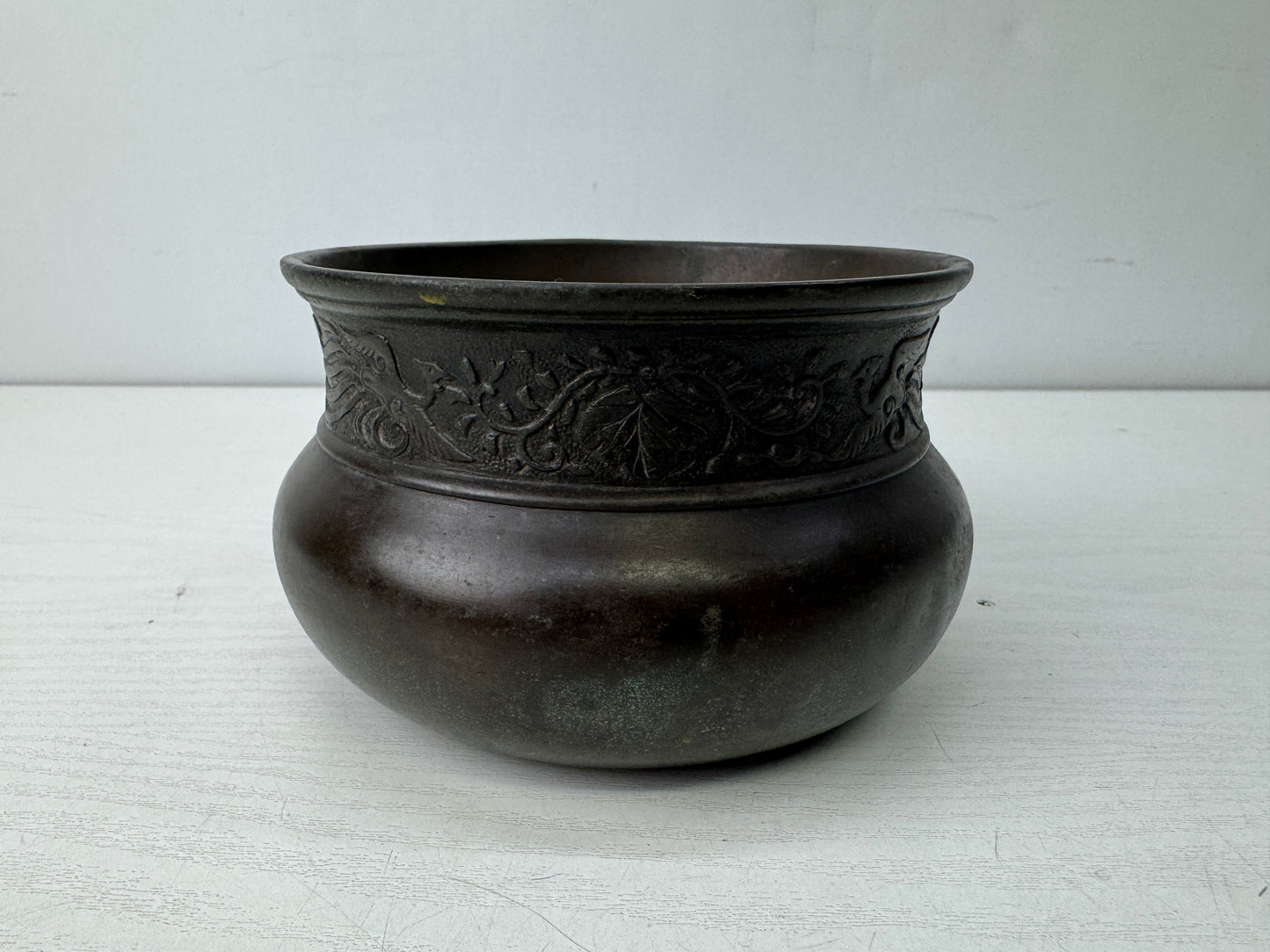 Y9866 KENSUI Copper water pot signed Koboshi Japan antique Tea Ceremony utensils