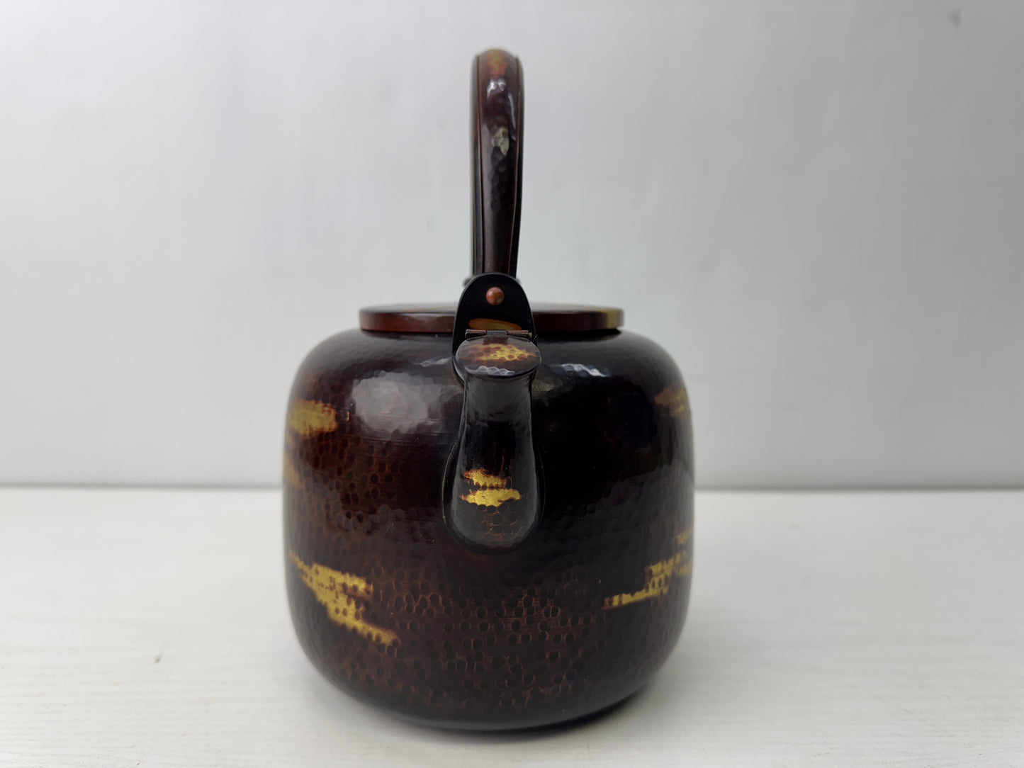 Y9869 MIZUSASHI Copper water jug signed box Cloud Japan antique kettle pot