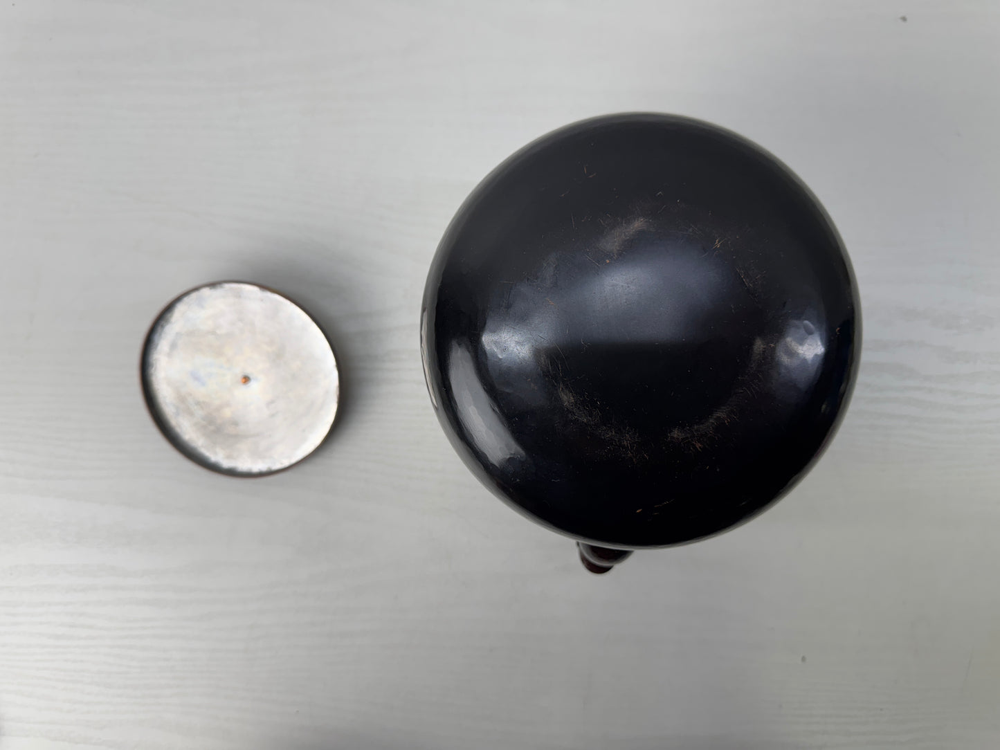 Y9869 MIZUSASHI Copper water jug signed box Cloud Japan antique kettle pot