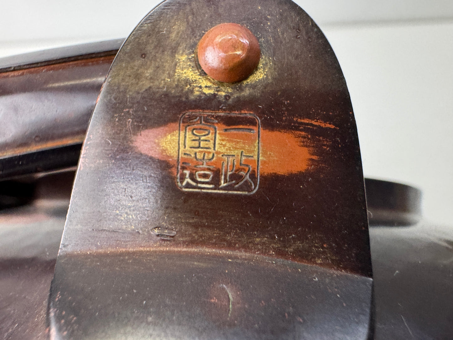 Y9869 MIZUSASHI Copper water jug signed box Cloud Japan antique kettle pot