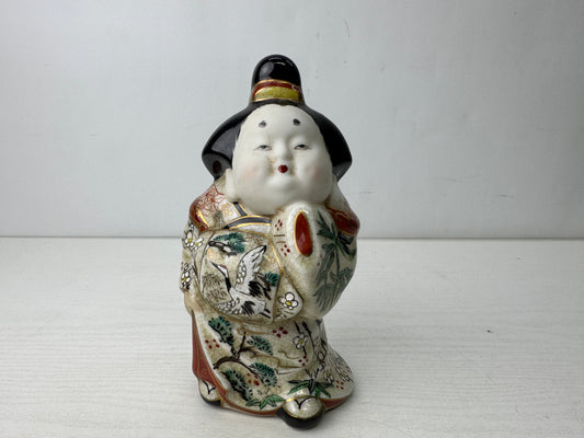 Y9872 OKIMONO Imari-ware Ofuku-san doll figure figurine signed Japan antique