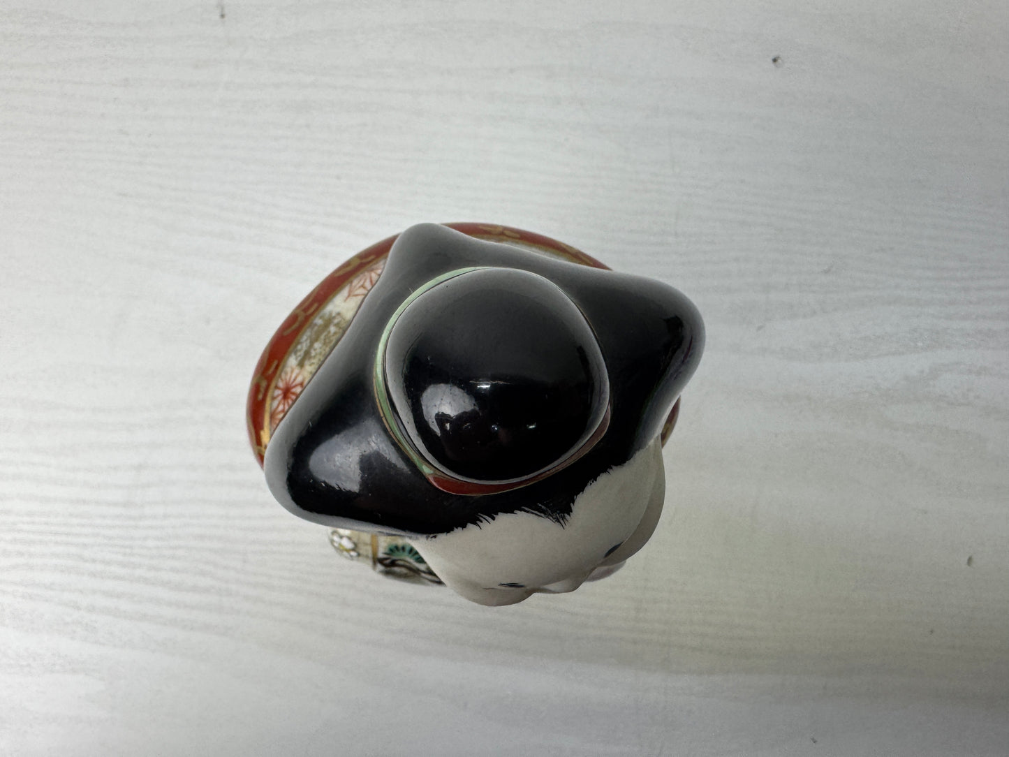 Y9872 OKIMONO Imari-ware Ofuku-san doll figure figurine signed Japan antique