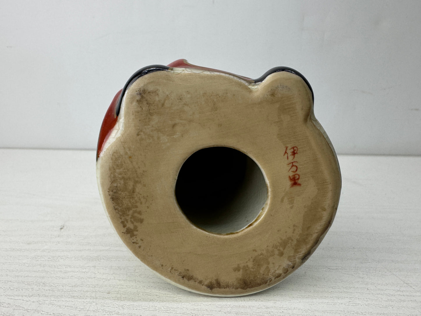 Y9872 OKIMONO Imari-ware Ofuku-san doll figure figurine signed Japan antique