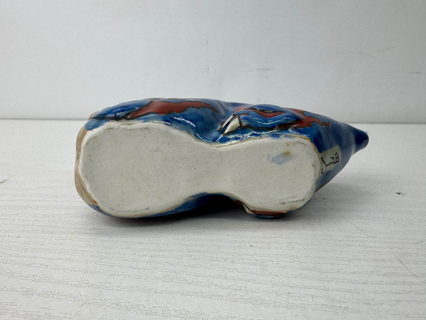 Y9874 OKIMONO Seto-ware Dragon figure figurine signed colored Japan antique