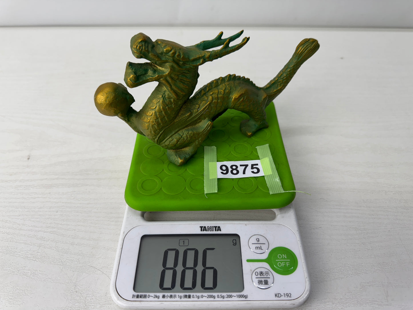 Y9875 OKIMONO metal Dragon figure figurine Japan antique interior decor ornament