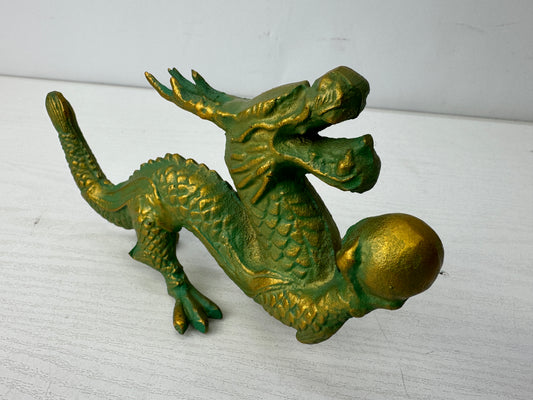 Y9875 OKIMONO metal Dragon figure figurine Japan antique interior decor ornament