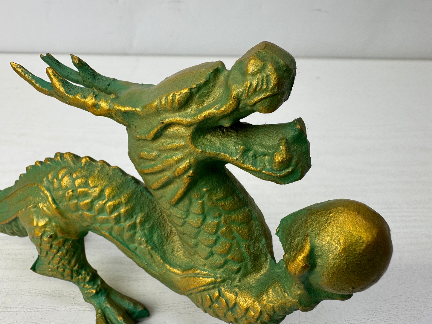 Y9875 OKIMONO metal Dragon figure figurine Japan antique interior decor ornament