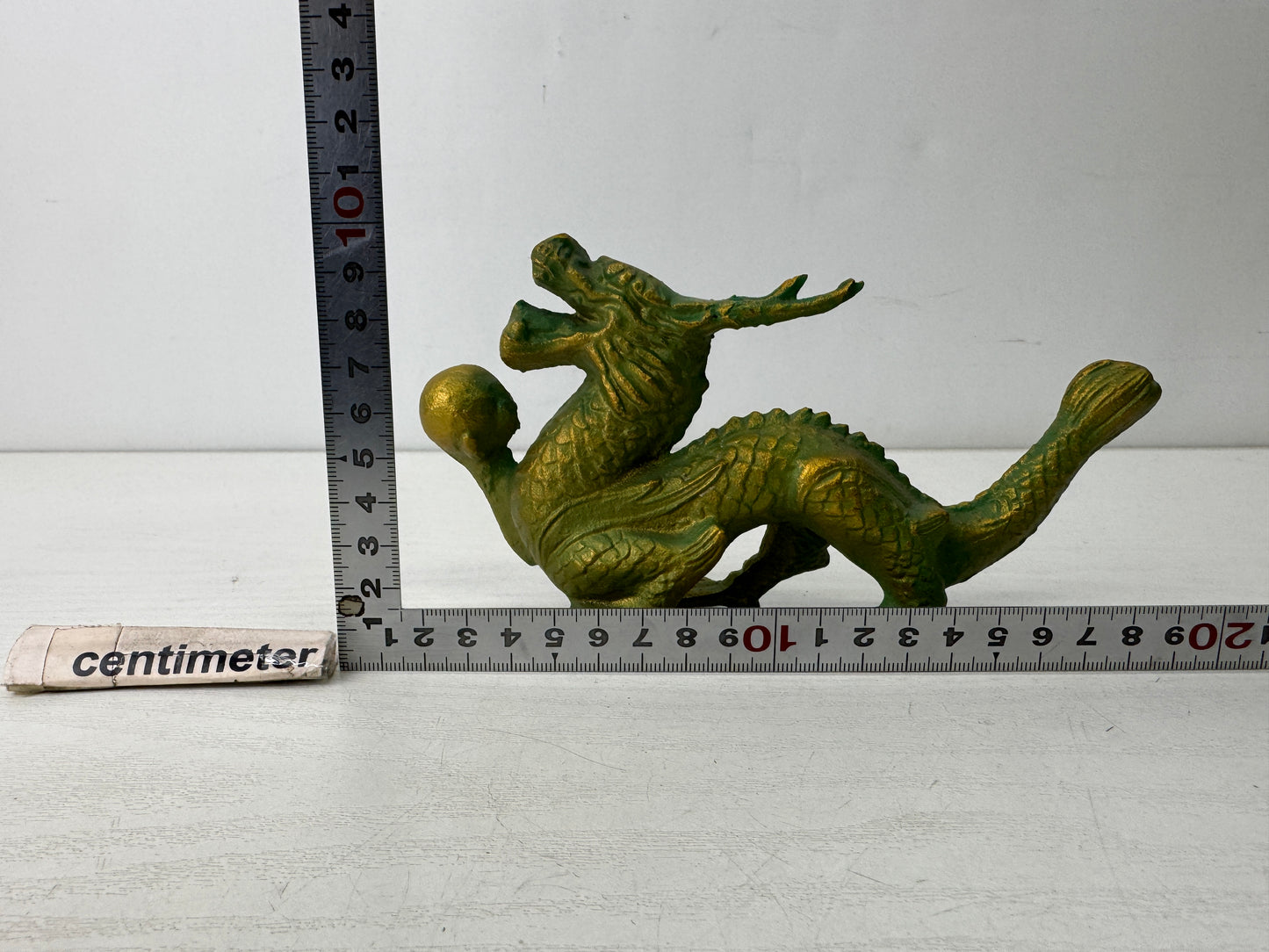 Y9875 OKIMONO metal Dragon figure figurine Japan antique interior decor ornament