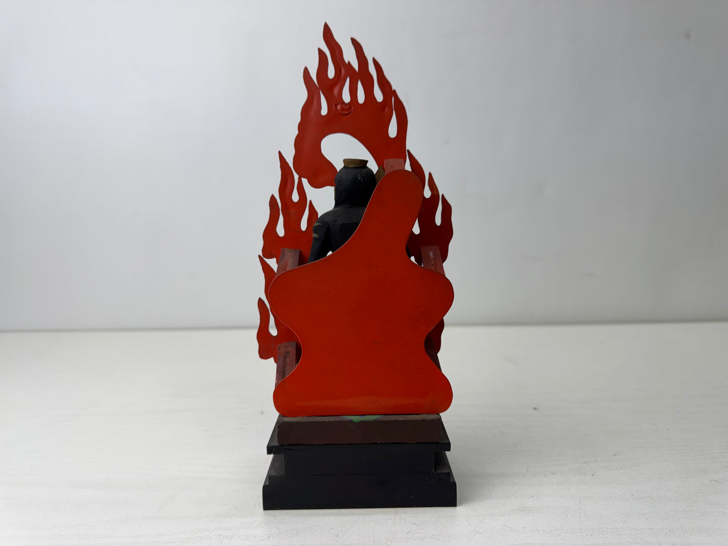 Y9876 STATUE wood carving Fudo Myoo Acala Buddha figure Japan antique Buddhism