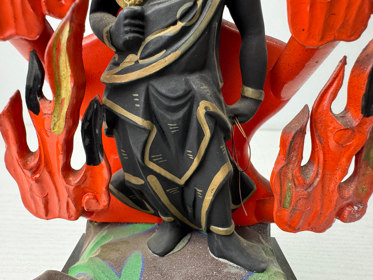 Y9876 STATUE wood carving Fudo Myoo Acala Buddha figure Japan antique Buddhism