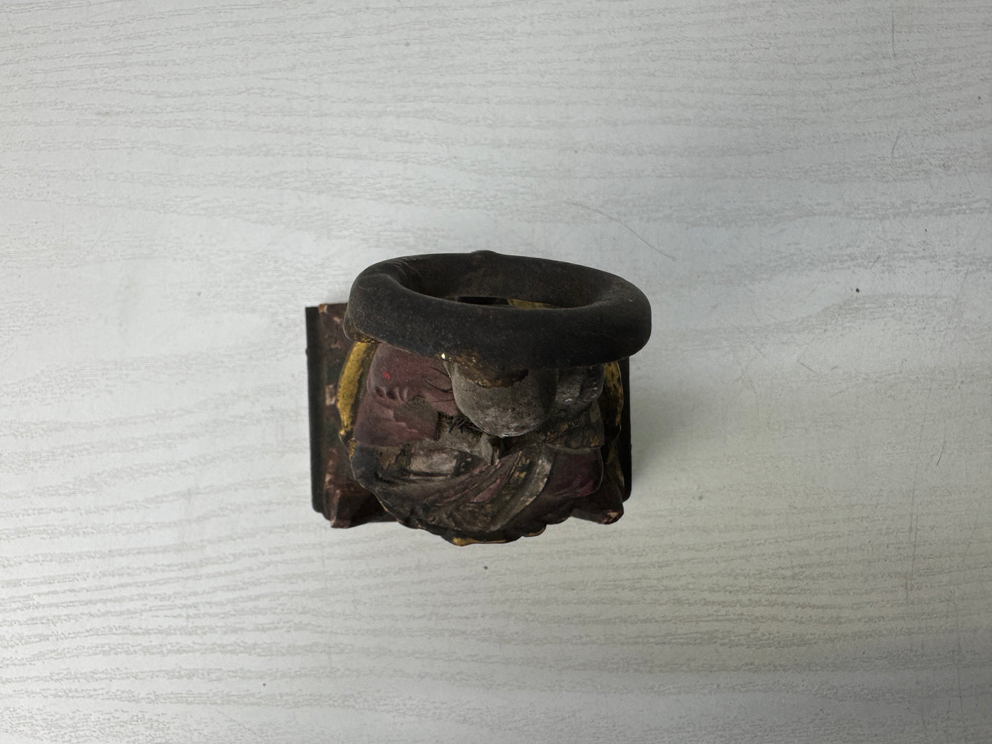 Y9877 STATUE wood carving Jizo Bodhisattva figurine Japan antique Buddhism