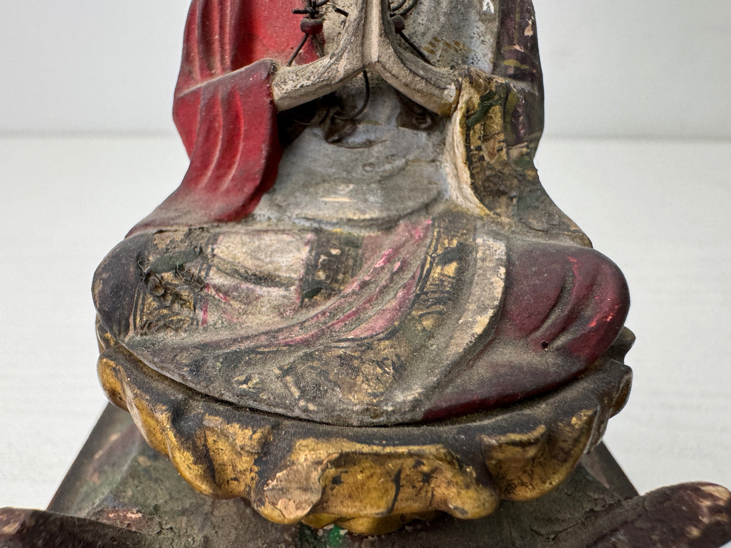 Y9877 STATUE wood carving Jizo Bodhisattva figurine Japan antique Buddhism