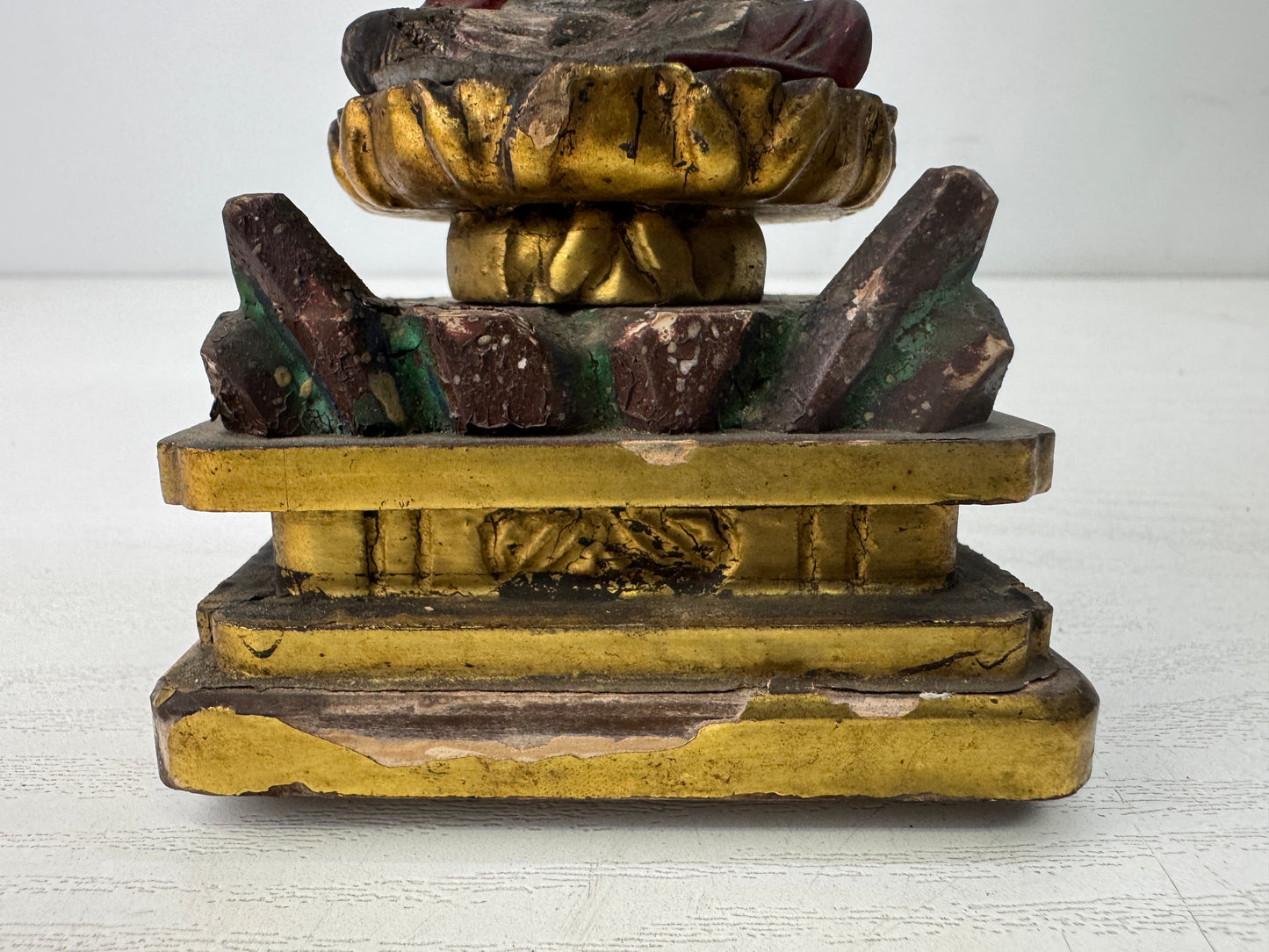 Y9877 STATUE wood carving Jizo Bodhisattva figurine Japan antique Buddhism