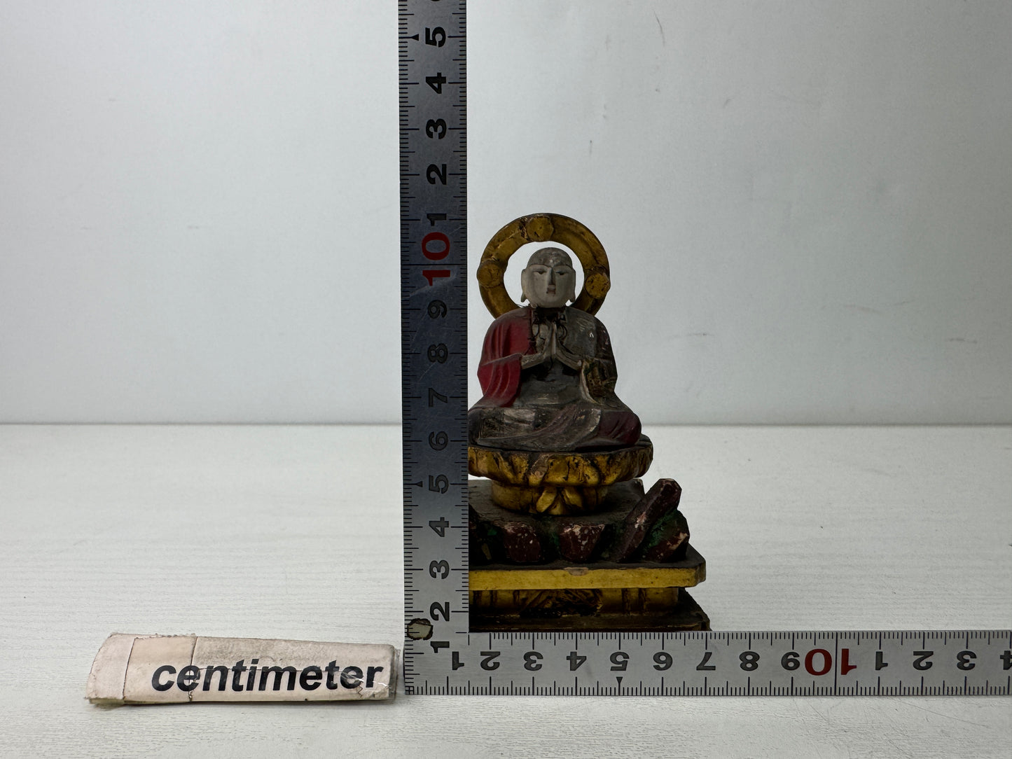Y9877 STATUE wood carving Jizo Bodhisattva figurine Japan antique Buddhism