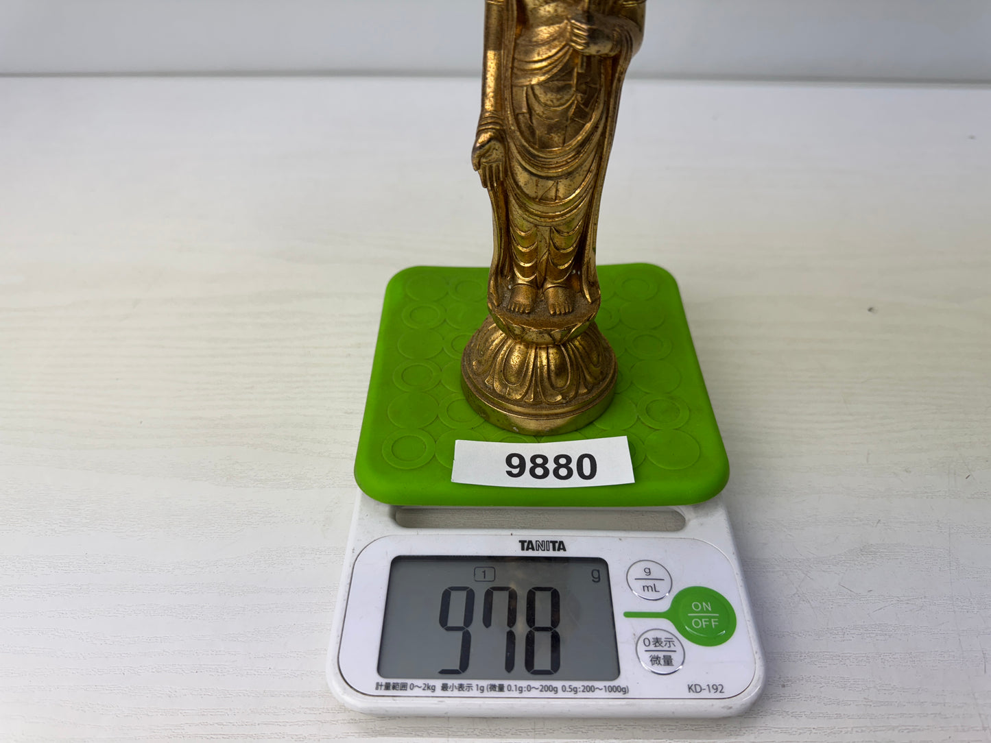 Y9880 STATUE metal Sho Kannon Bodhisattva Buddha figurine Japan antique Buddhism