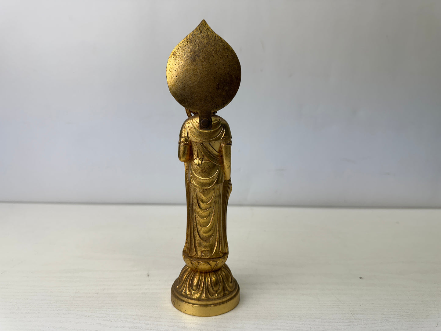 Y9880 STATUE metal Sho Kannon Bodhisattva Buddha figurine Japan antique Buddhism