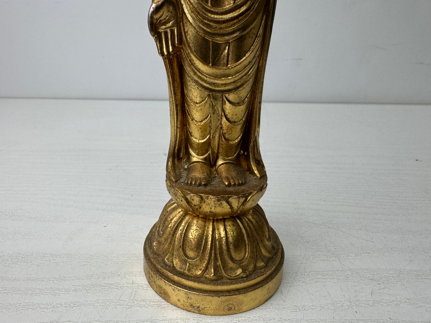 Y9880 STATUE metal Sho Kannon Bodhisattva Buddha figurine Japan antique Buddhism
