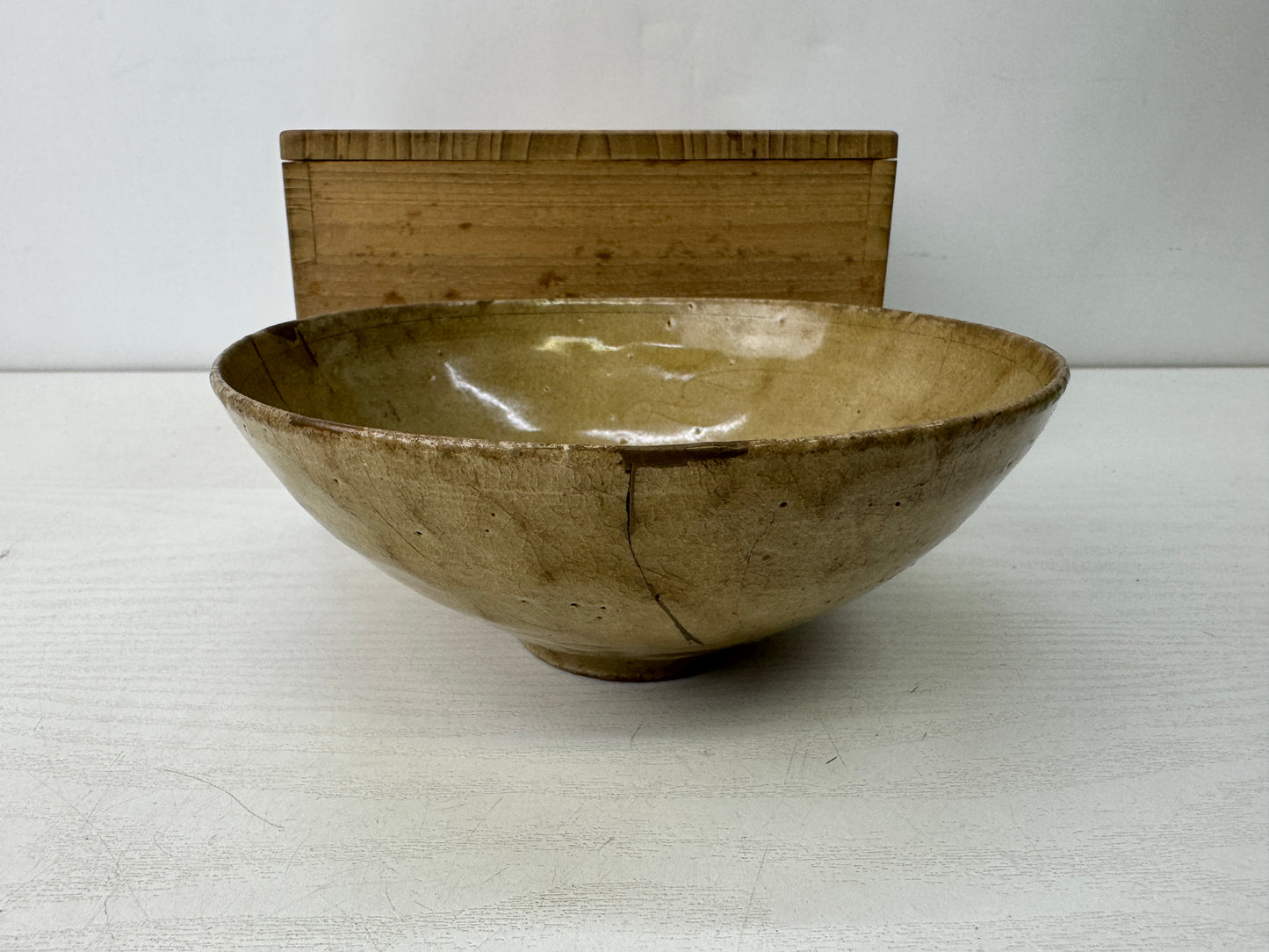 Y9881 CHAWAN Goryeo bowl  kintsugi box  Korea antique tea ceremony pottery cup