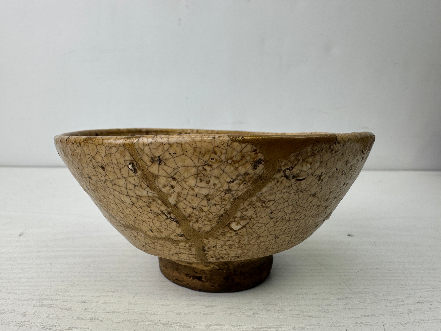 Y9882 CHAWAN Old Hagi bowl kintsugi signed box Japan antique tea ceremony cup