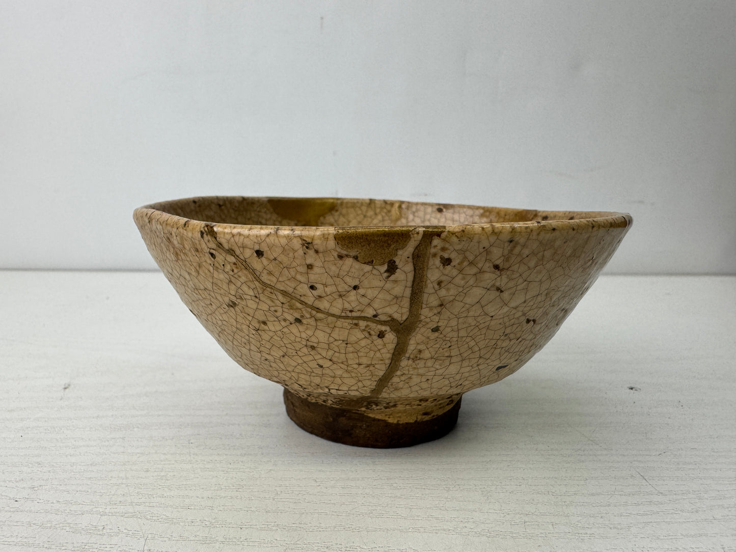 Y9882 CHAWAN Old Hagi bowl kintsugi signed box Japan antique tea ceremony cup