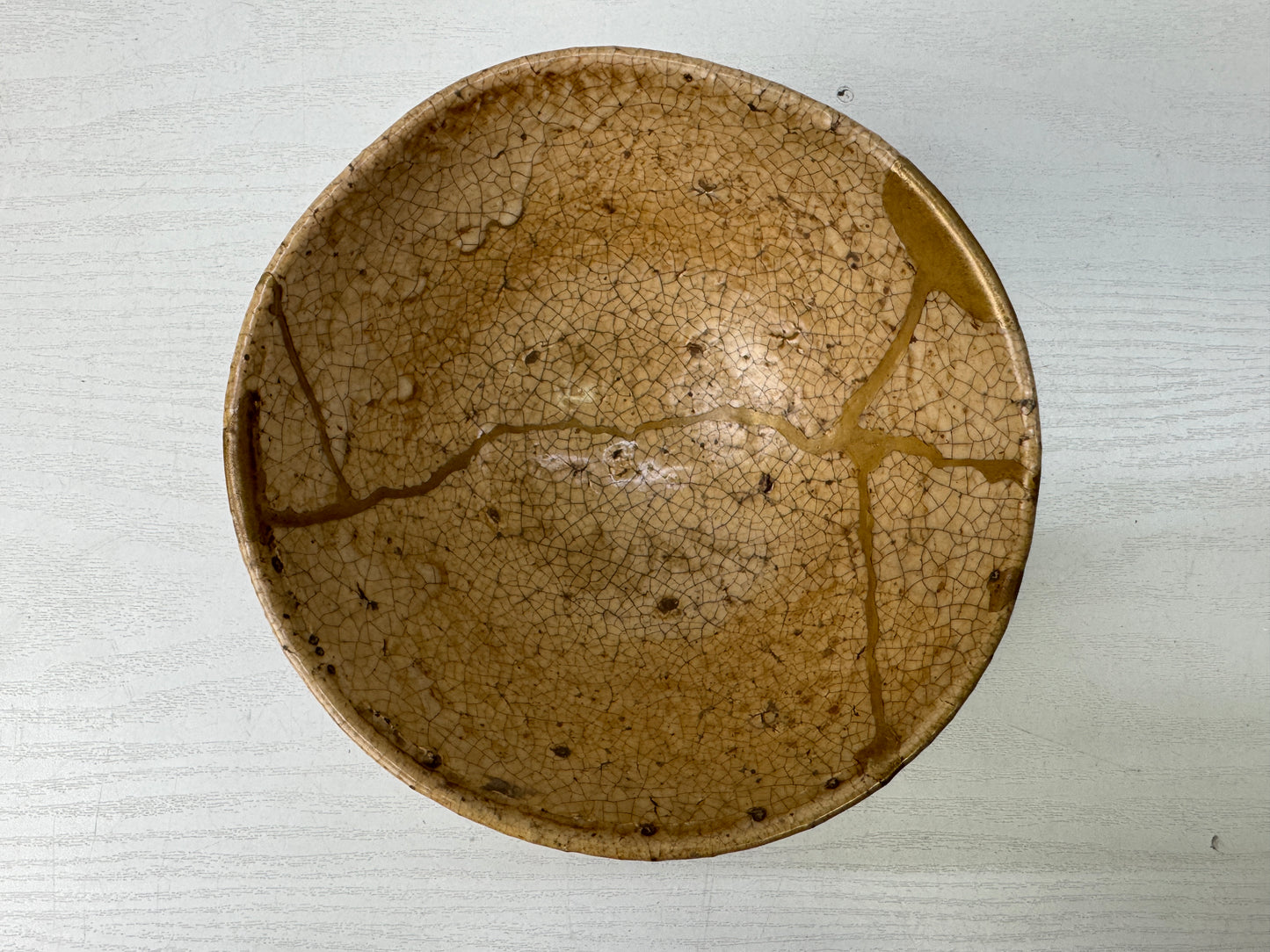 Y9882 CHAWAN Old Hagi bowl kintsugi signed box Japan antique tea ceremony cup