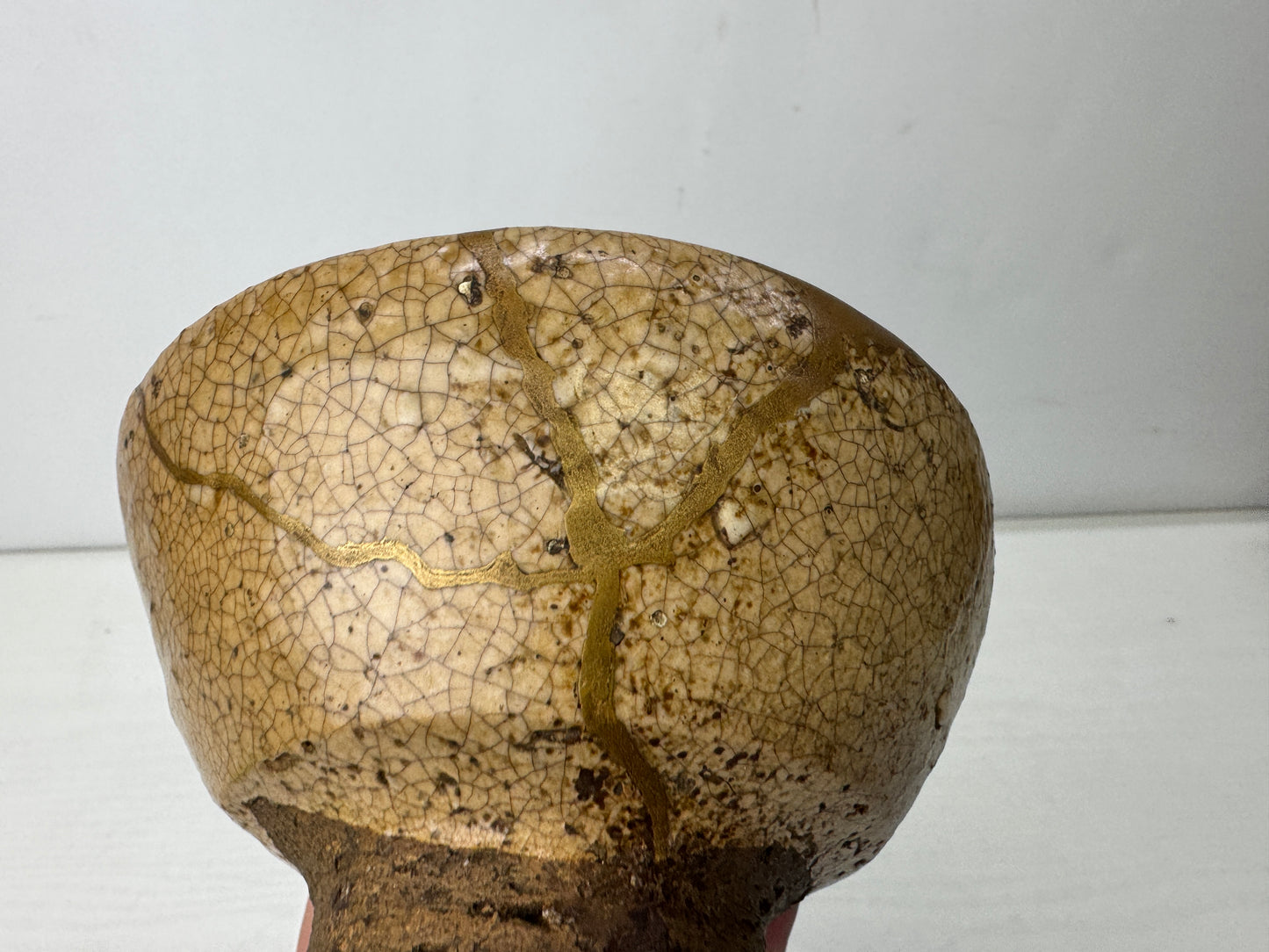 Y9882 CHAWAN Old Hagi bowl kintsugi signed box Japan antique tea ceremony cup