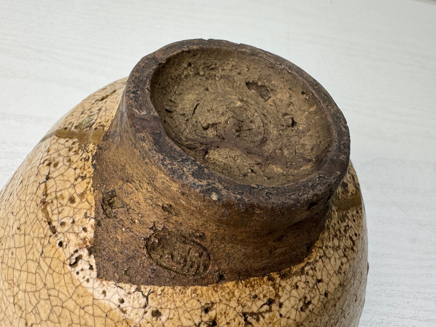 Y9882 CHAWAN Old Hagi bowl kintsugi signed box Japan antique tea ceremony cup