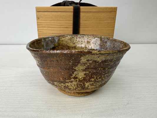 Y9884 CHAWAN Mino-ware bowl box Japan antique tea ceremony pottery cup teacup