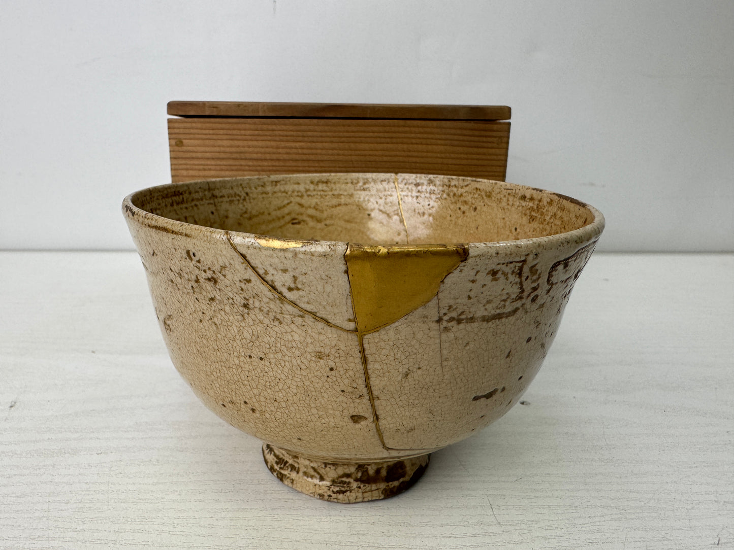 Y9885 CHAWAN Gohon Korean bowl kintsugi box Korea antique tea ceremony pottery