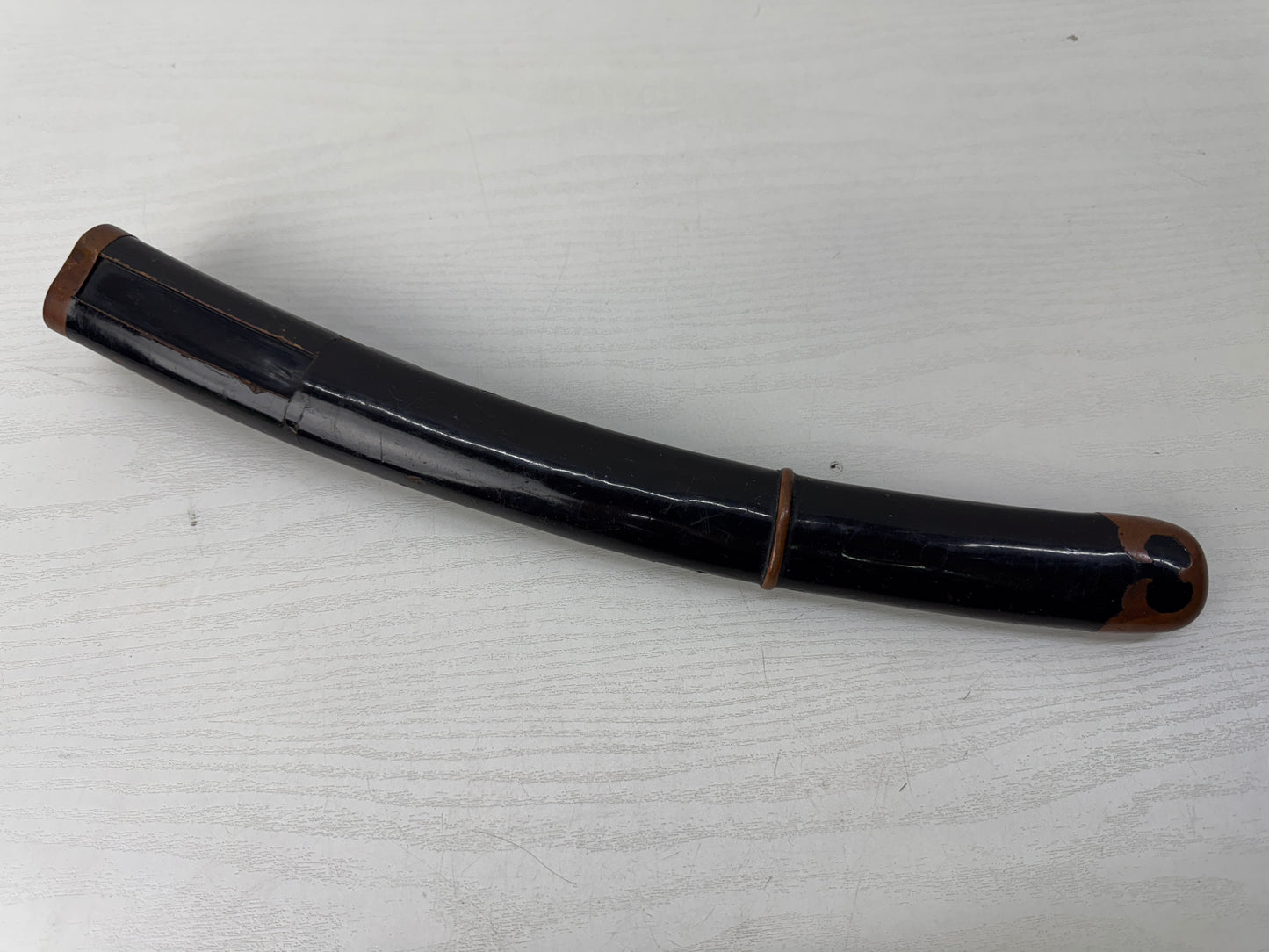 Y9889 SAYA black lacquer scabbard metal fittings Japan antique samurai katana