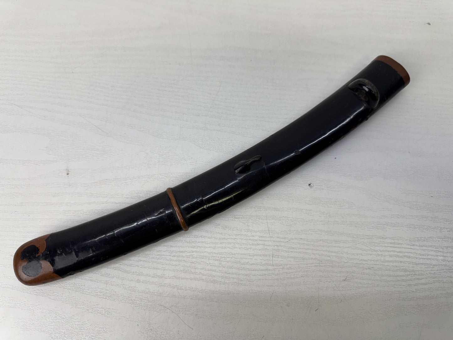 Y9889 SAYA black lacquer scabbard metal fittings Japan antique samurai katana
