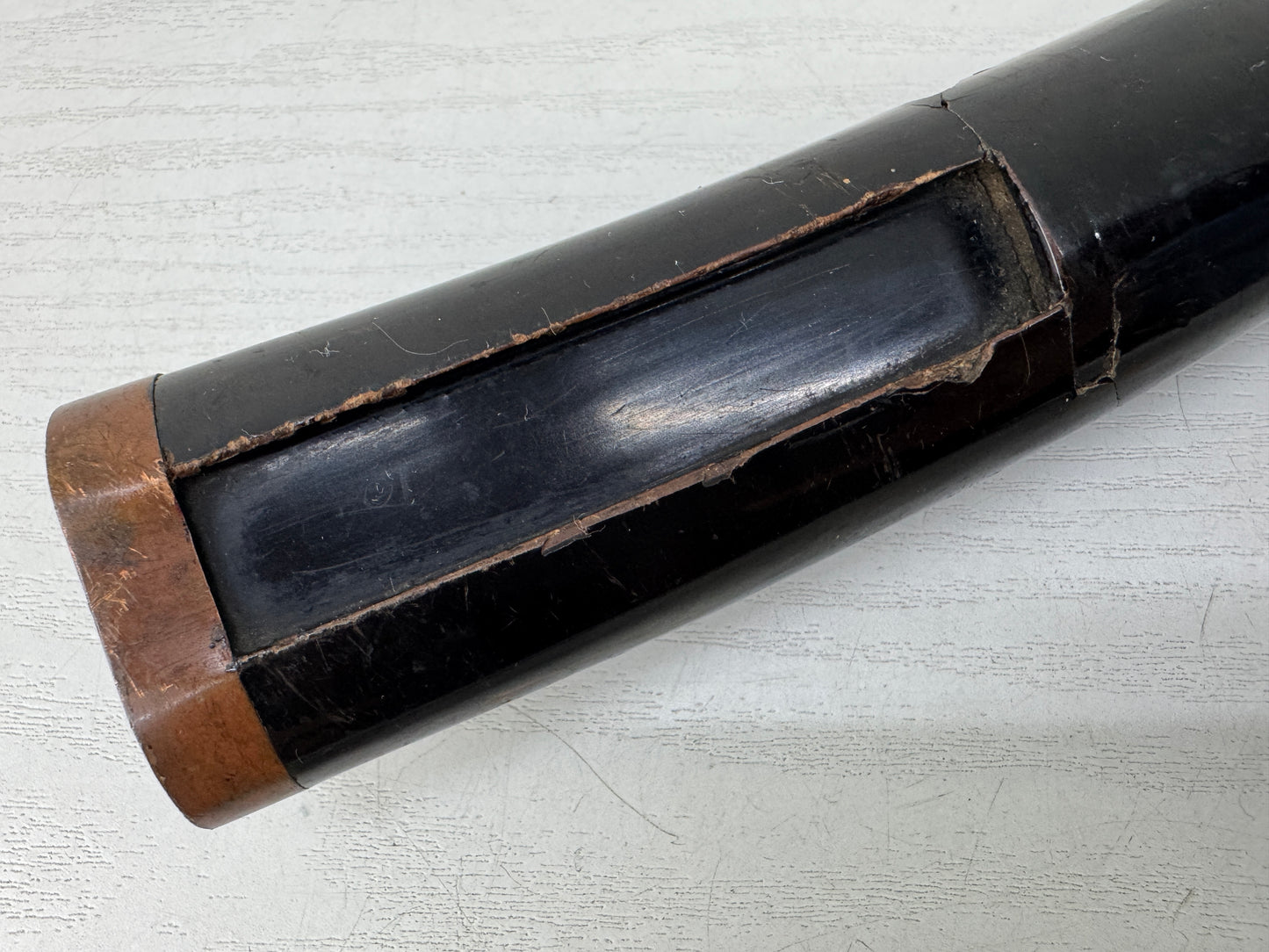 Y9889 SAYA black lacquer scabbard metal fittings Japan antique samurai katana