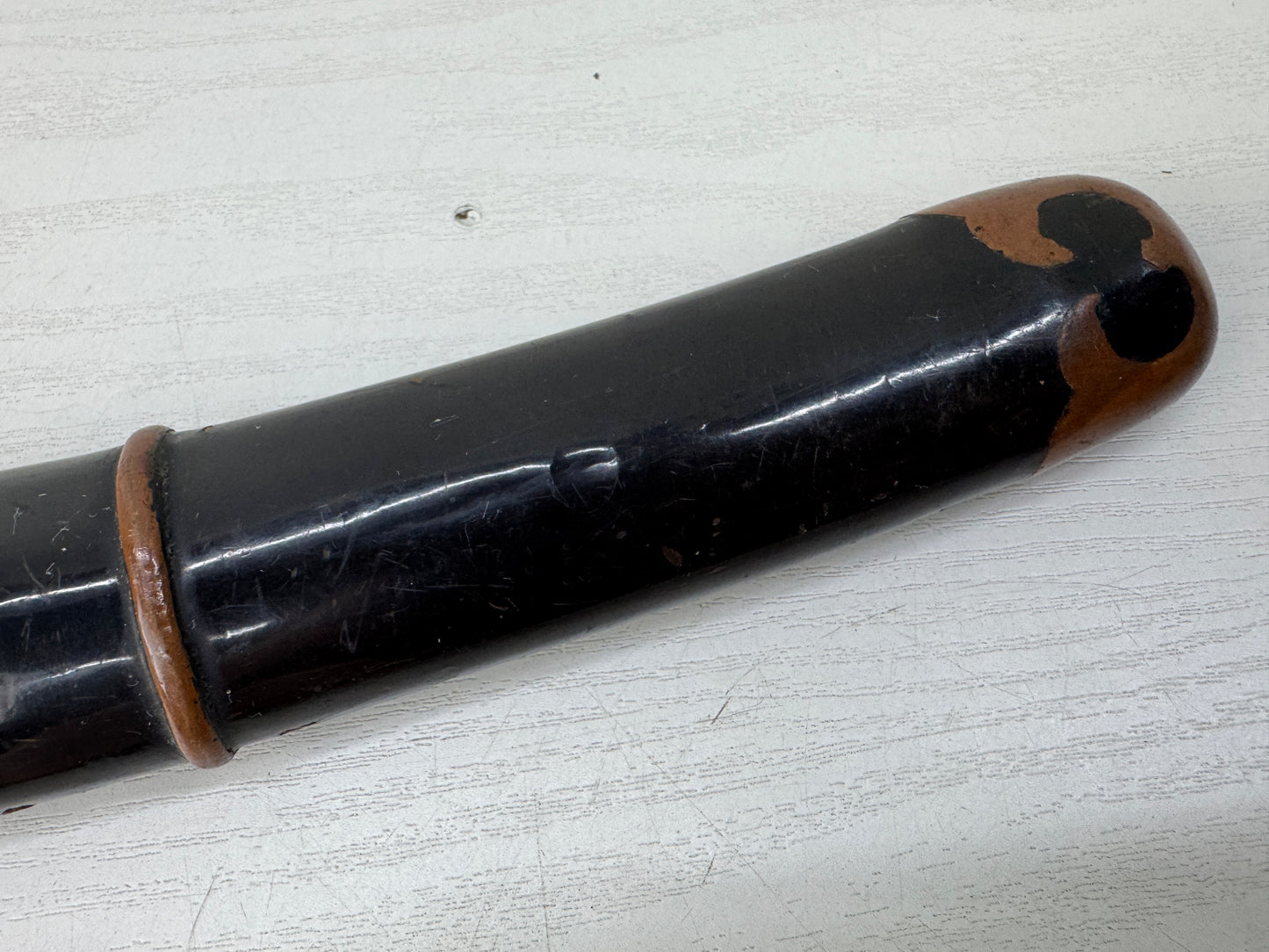 Y9889 SAYA black lacquer scabbard metal fittings Japan antique samurai katana