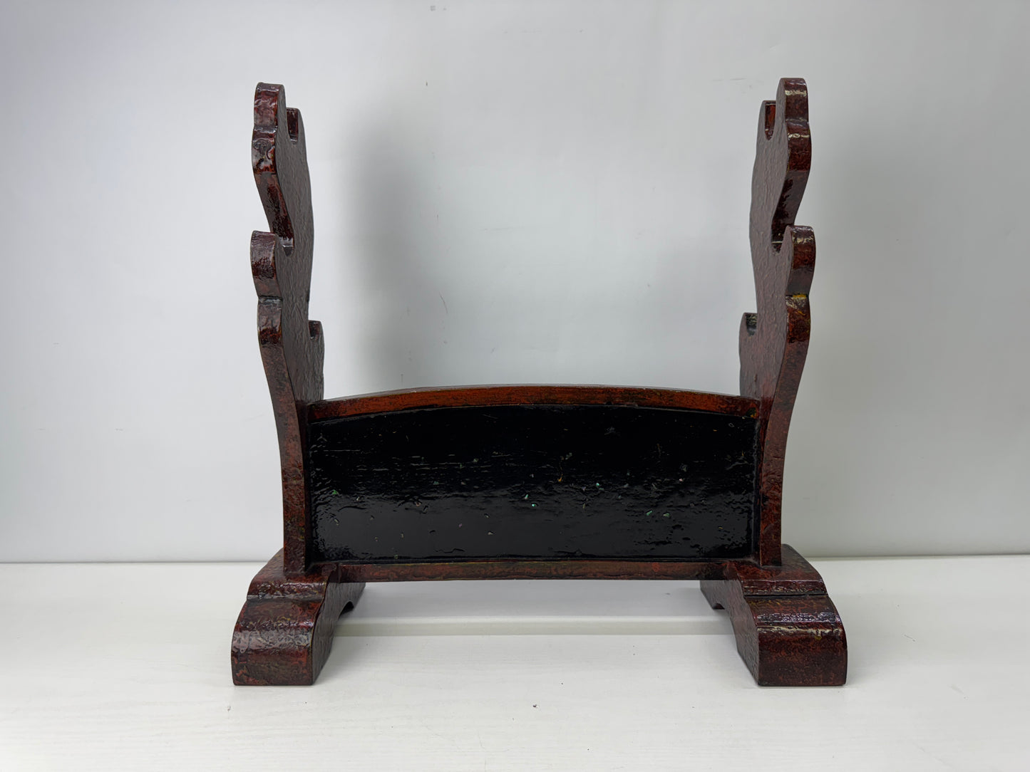 Y9891 OKIMONO Samurai sword rack Wakasa lacquer armor  Japan antique interior