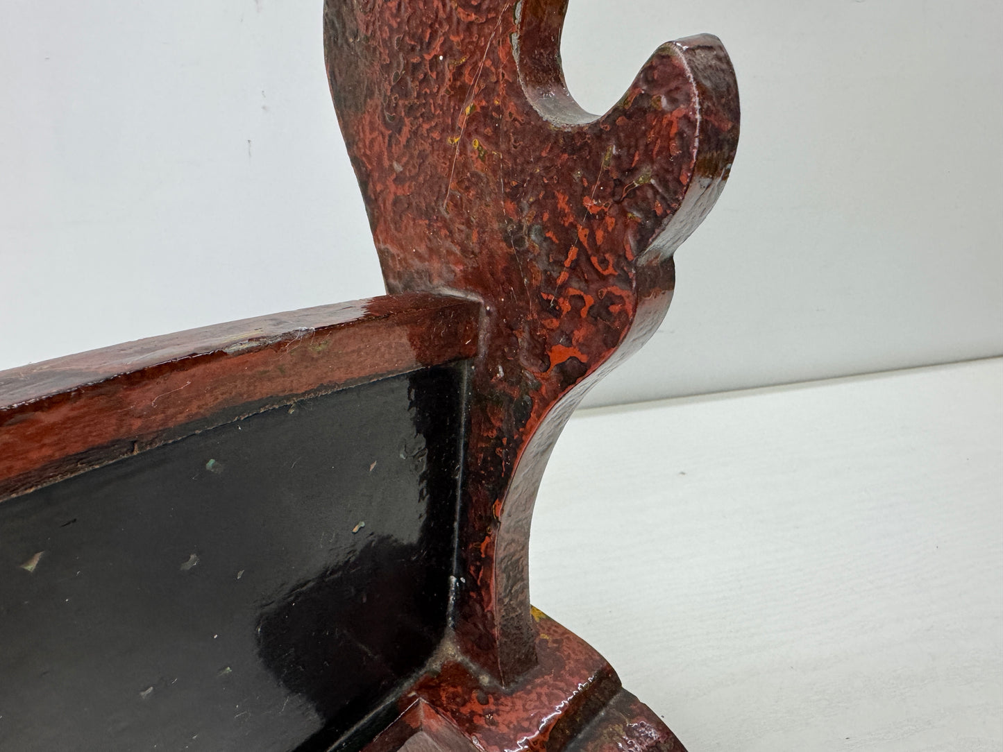 Y9891 OKIMONO Samurai sword rack Wakasa lacquer armor  Japan antique interior