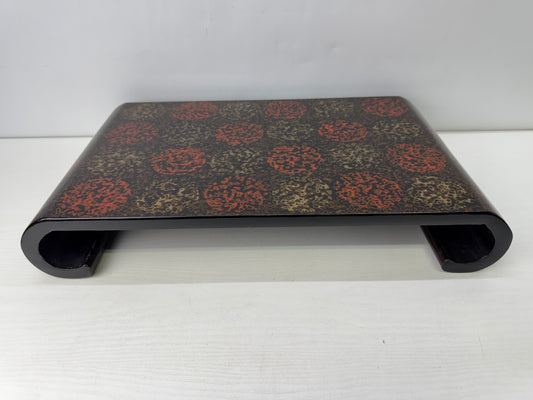 Y9892 FLOWER STAND Wakasa lacquer Cabriole legs Japan antique ikebana interior