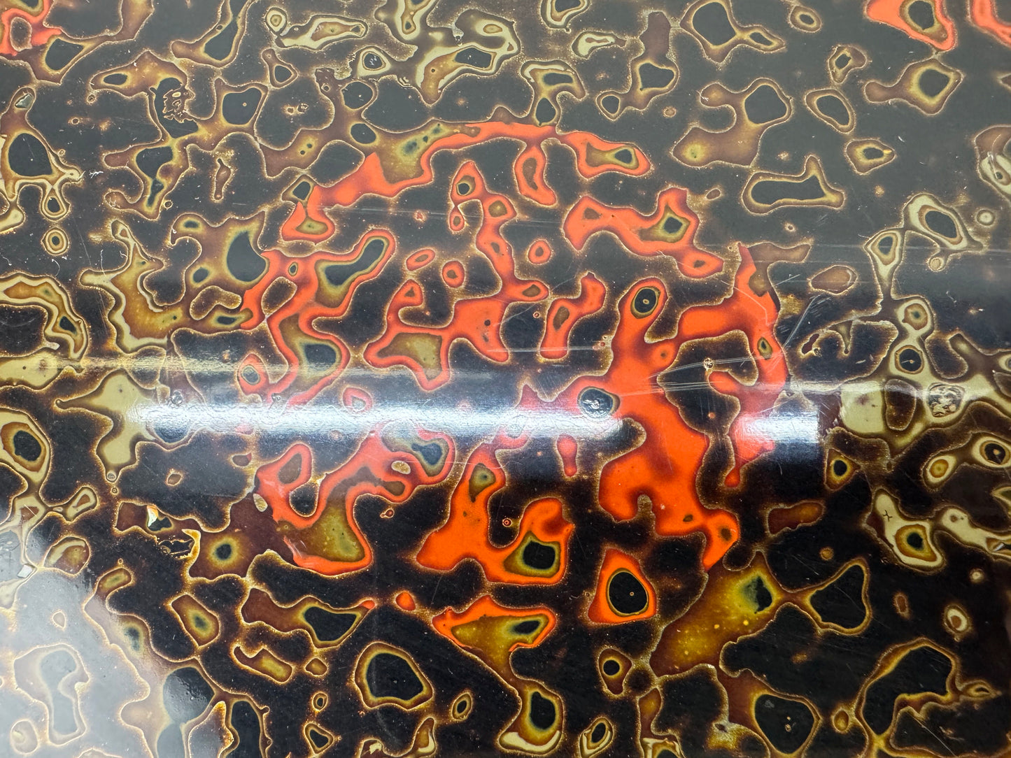 Y9892 FLOWER STAND Wakasa lacquer Cabriole legs Japan antique ikebana interior