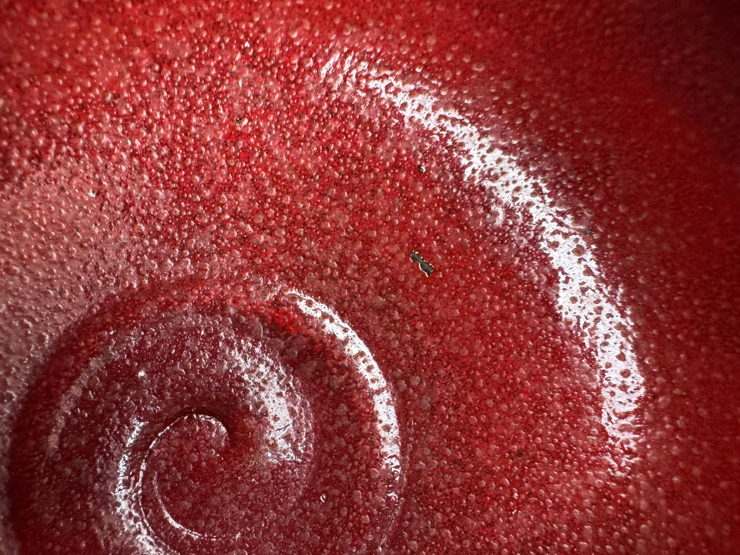 Y9908 CHAWAN Seto-ware bright red bowl signed box Japan antique tea ceremony cup