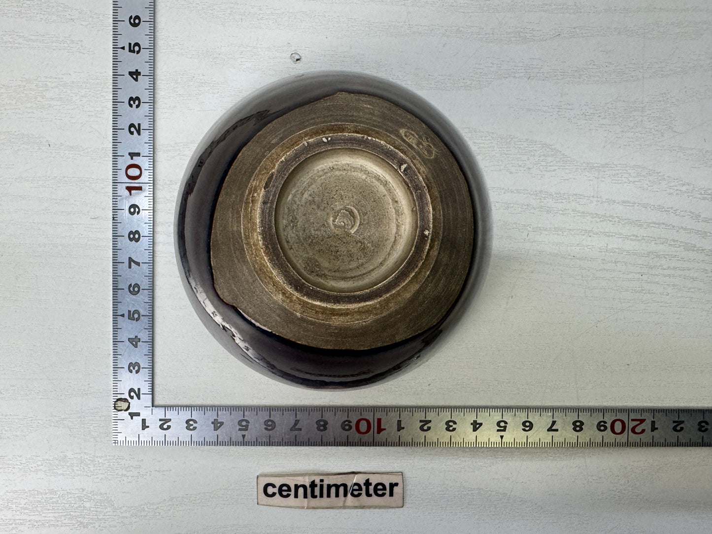 Y9909 CHAWAN Tenmoku bowl signed box Japan antique tea ceremony pottery cup