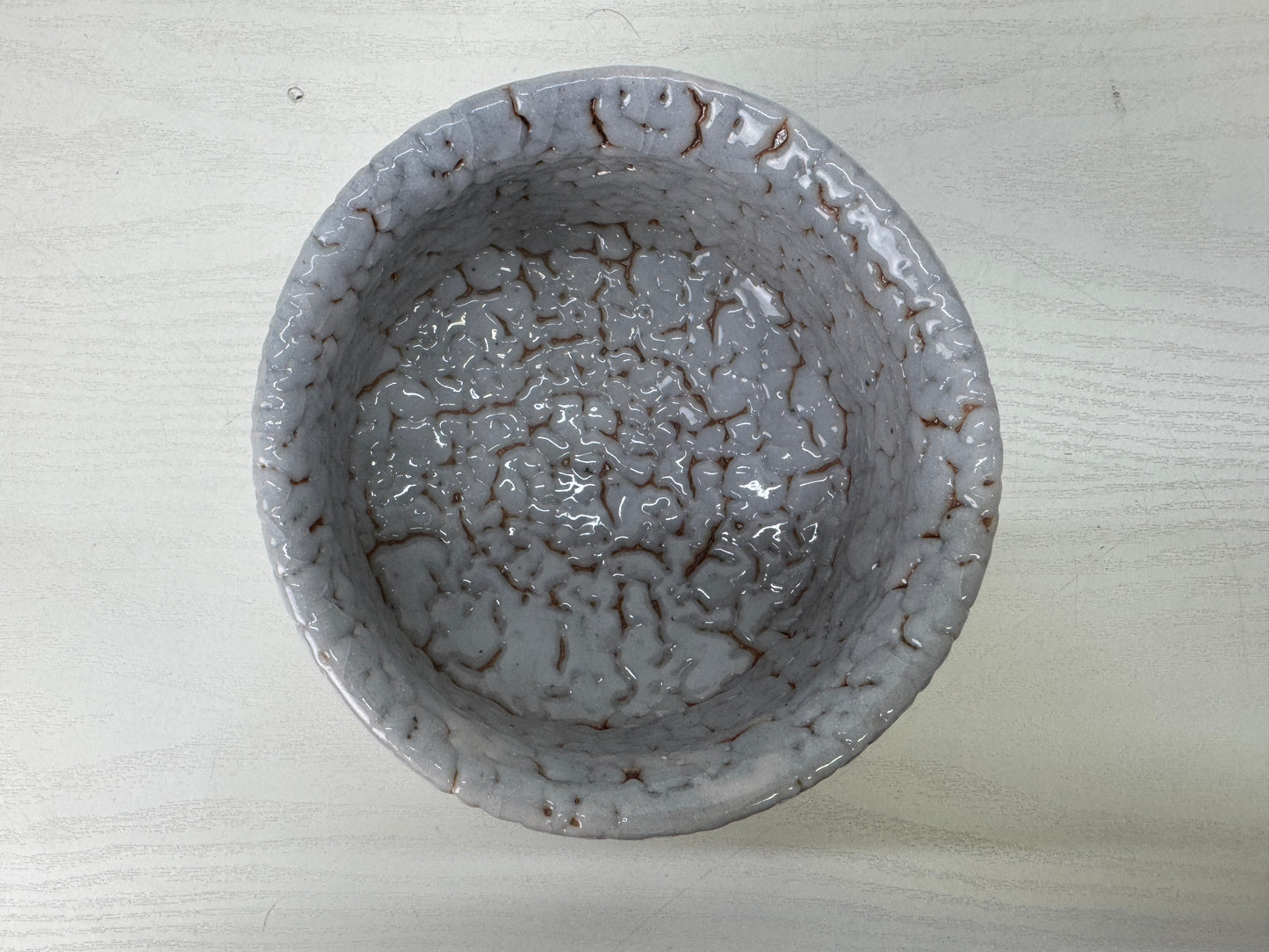 Y9911 CHAWAN Shino-ware bowl signed box Japan antique tea ceremony pottery cup