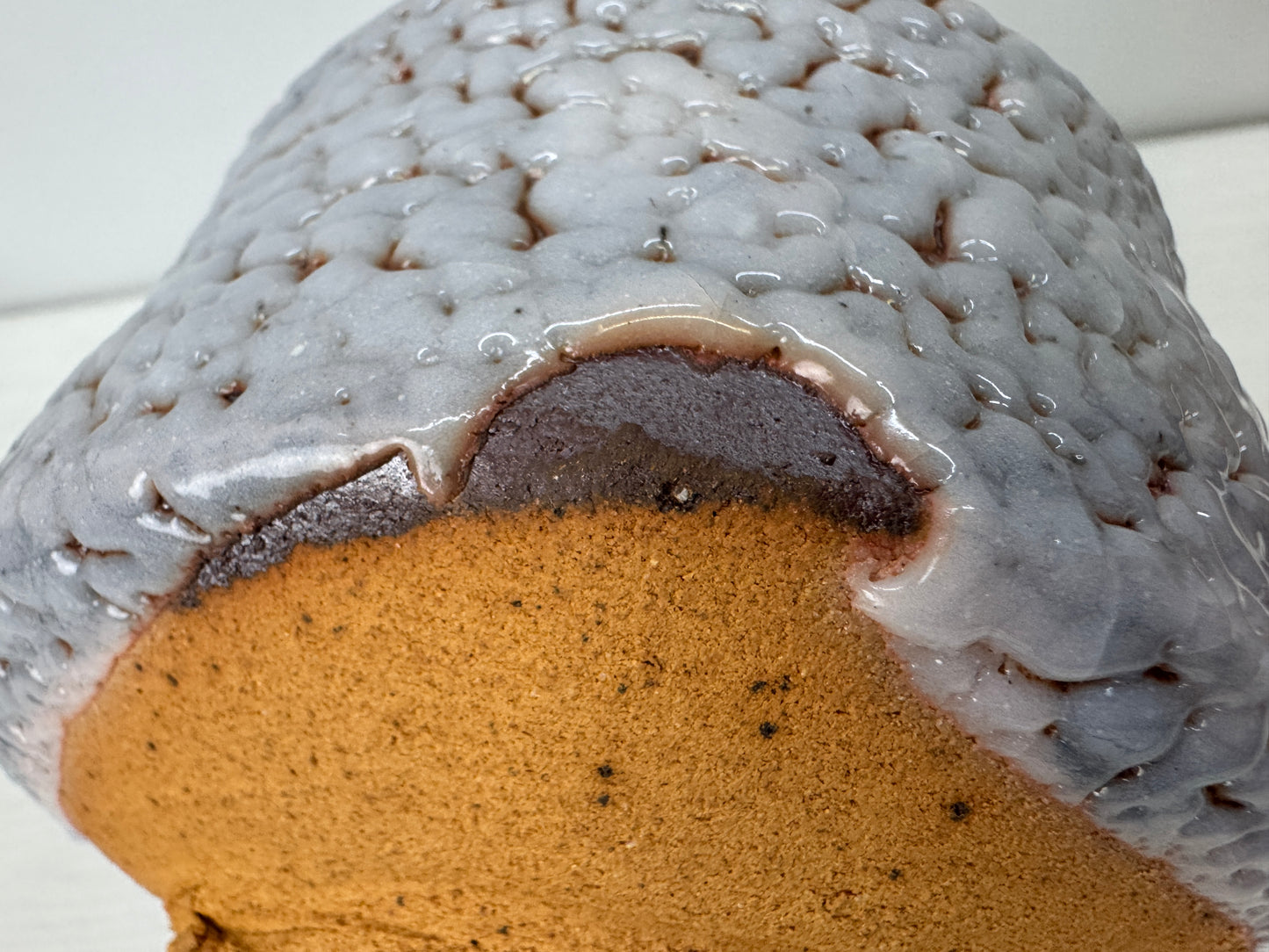 Y9911 CHAWAN Shino-ware bowl signed box Japan antique tea ceremony pottery cup