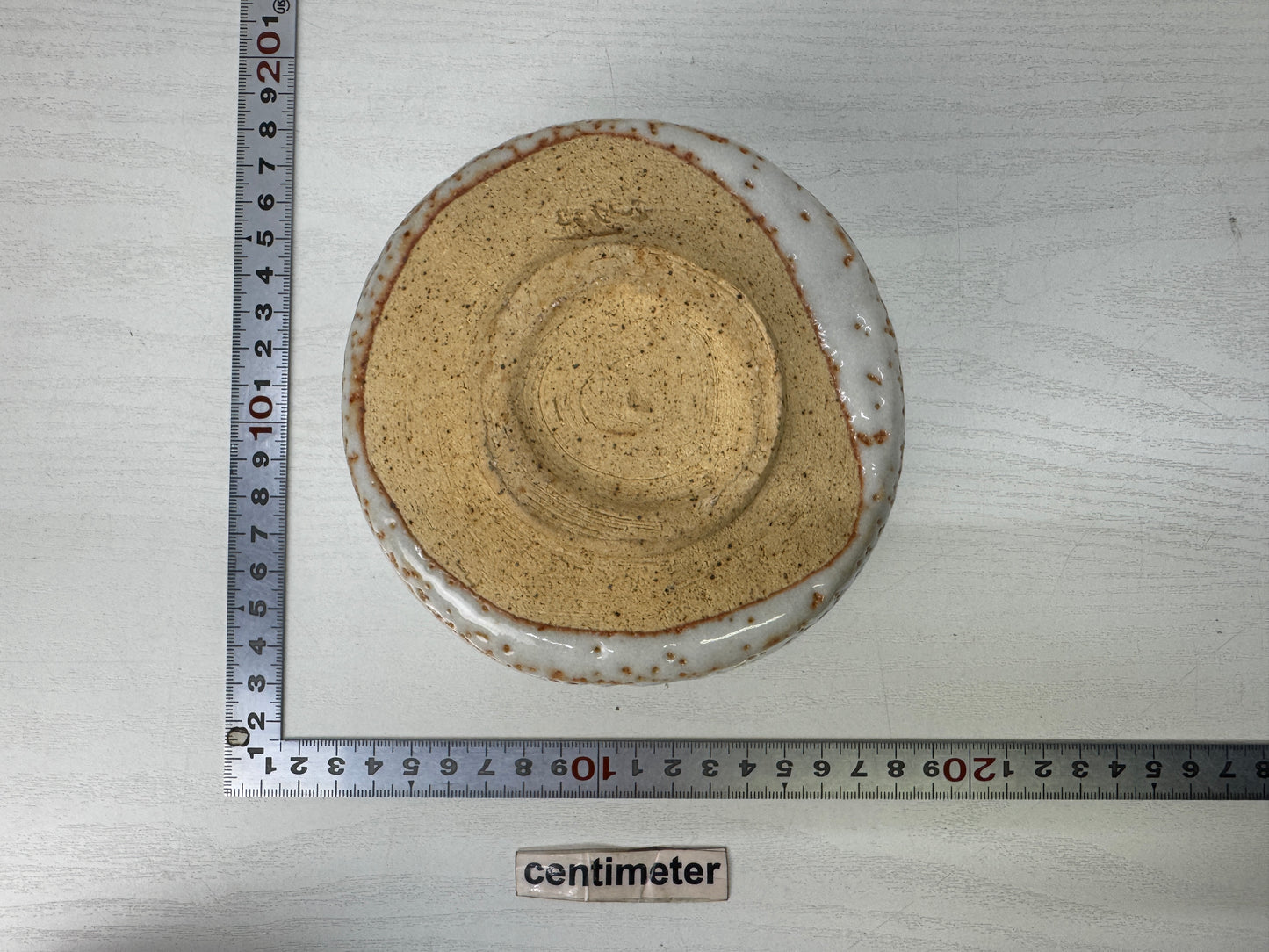 Y9912 CHAWAN Shino-ware bowl signed box Japan antique tea ceremony pottery cup