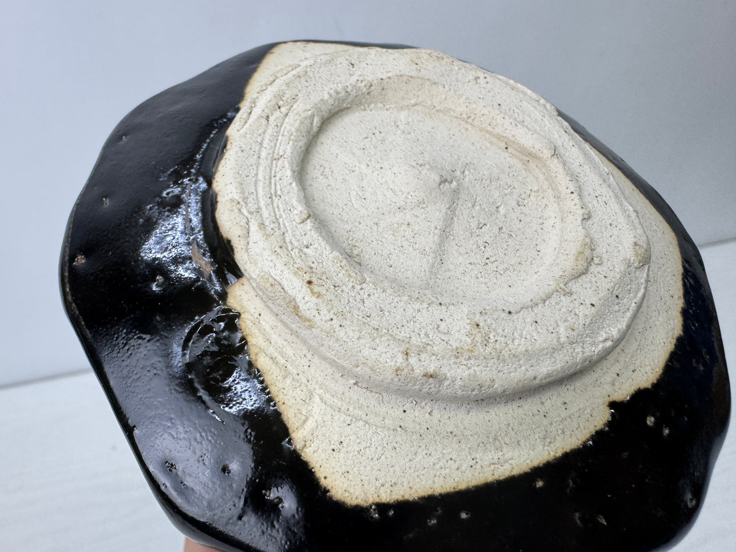 Y9913 CHAWAN Seto-ware black bowl signed box Japan antique tea ceremony pottery