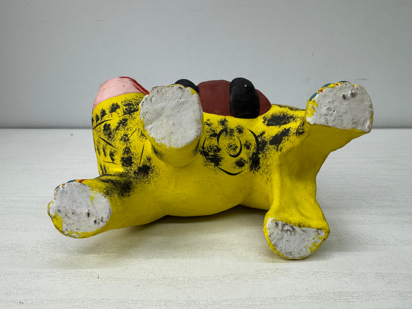 Y9917 NINGYO ceramic Fushimi doll Daruma riding a tiger Japan vintage figurine