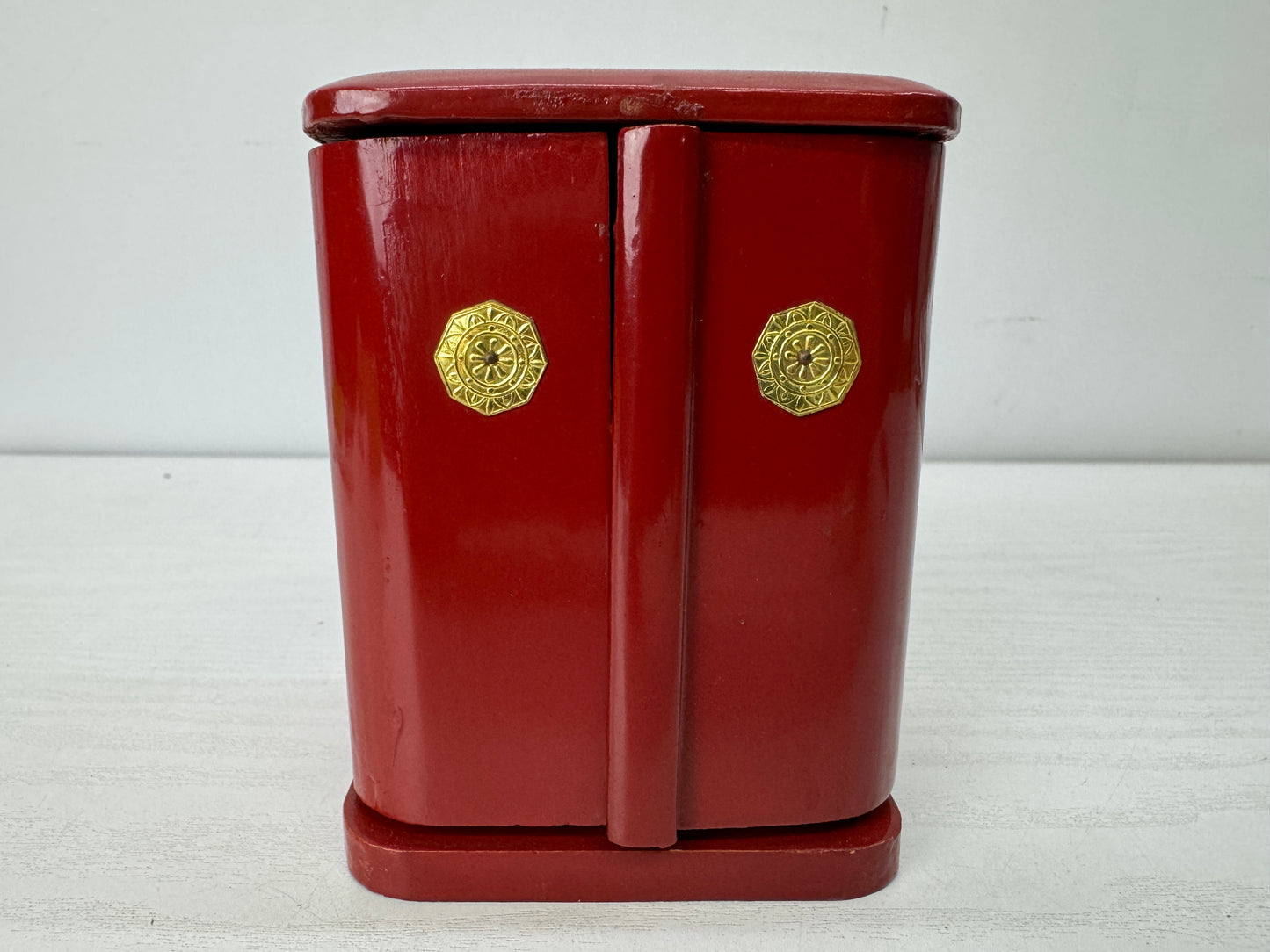 Y9922 STATUE small metal Fudo Sanzonzo Acala Triad shrine Japan antique Buddhism