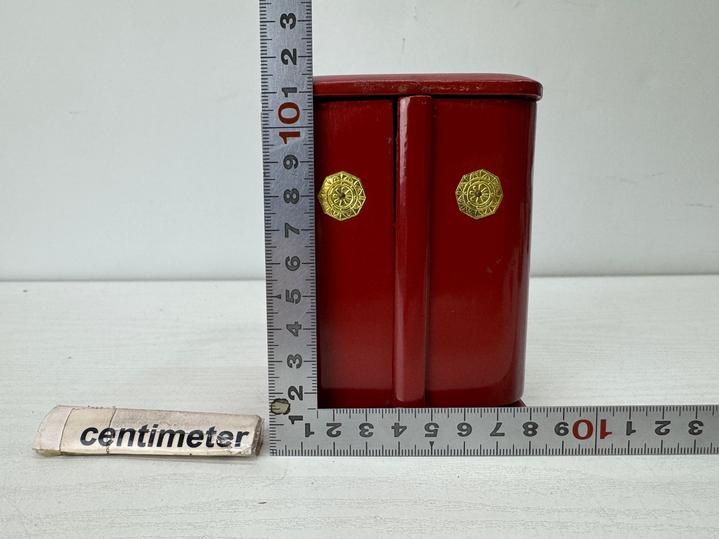 Y9922 STATUE small metal Fudo Sanzonzo Acala Triad shrine Japan antique Buddhism