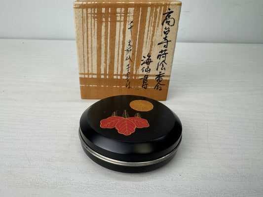 Y9926 BOX Makie signed tea ceremony utensils Japan antique insence holder aroma