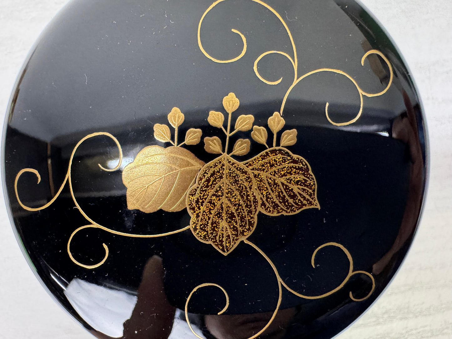 Y9929 TEA CADDY Makie Natsume signed box Japan antique matcha container case